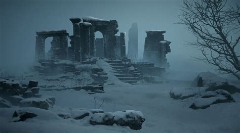 Snowy Ruins By Francois Hurtubise Based On Art By Markus Luotero
