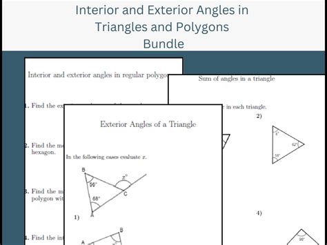 Interior And Exterior Angles In Triangles And Polygons Bundle