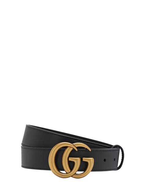 Gucci Interlocking Gg Buckle Belt In Black Modesens