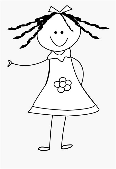 Black And White Girl Clip Art Free Transparent Clipart Clipartkey