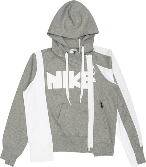 Buy Nike X Sacai Double Zip Hoodie Dark Grey Heatherwhite Cd6303