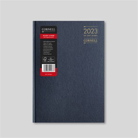 2023 A5 Daily Desk Diary From Cornell 2023 Diary Blue Tangible