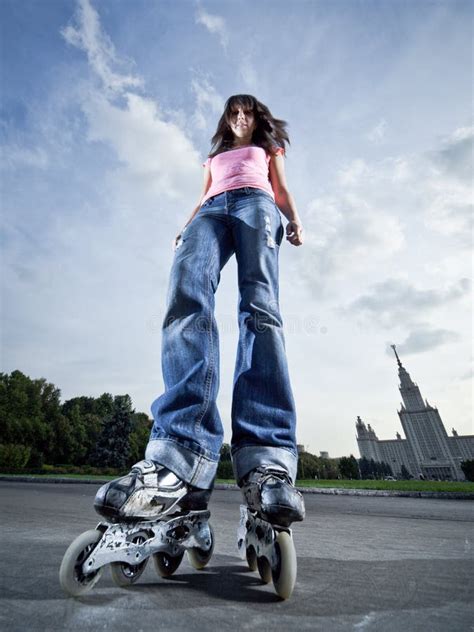 Rollerblading Girl Stock Image Image Of Person Rollerblades 10996029