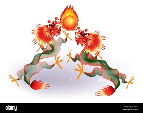 Dragons Playing With Fireball Stock Vector Image And Art Alamy