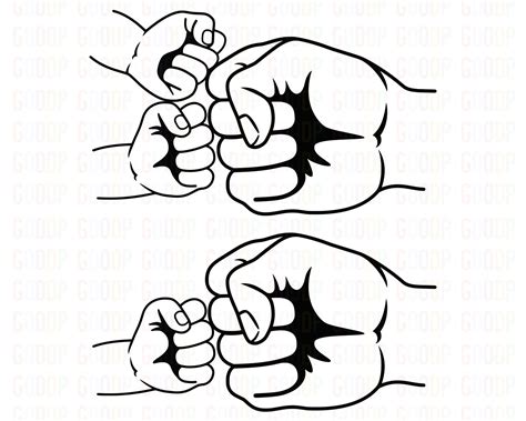 Fist Bump Svg Fist Bump Fathers Day Png Dad Son Fist Bump Etsy