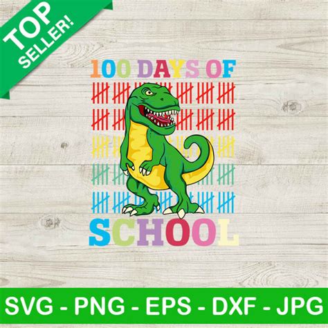 100 Days Of School Dinosaur Svg Dinosaur Svg 100 Days Of School Svg
