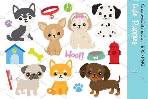 Cute Puppy Dog Vector Eps And Png Custom Designed Illustrations ~ Creative Market