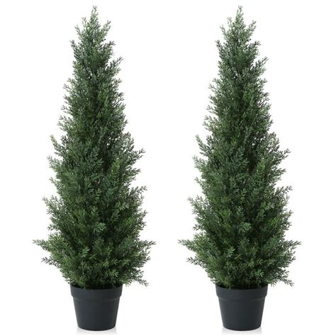 Large Natural Look Resistant Artificial Cedar Tree 2 Pack 3 Ft Uv Rated