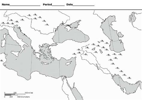 Blank Mesopotamia Map With Geo Features Ancient Mesopotamia Map