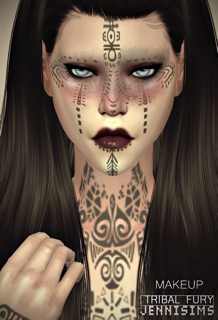 Collection Makeup And Tattoos Tribal Fury Wound Dirt Sims 4 Makeup