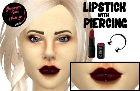 Magali Descargas Sims Lipstick With Piercing Sims 4 Downloads Sims