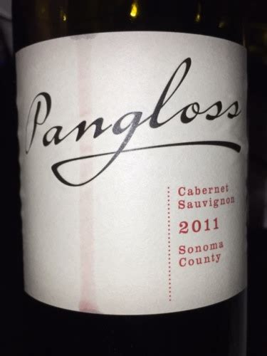 Pangloss Sonoma County Cabernet Sauvignon 2011 Wine Info