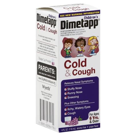 Dimetapp Childrens Cold And Cough Grape Flavor 4 Fl Oz 118 Ml