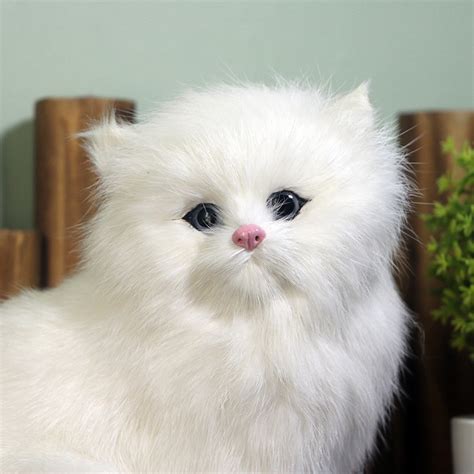 10xrealistic Cute Simulation Stuffed Plush White Persian Cats Toys Cat