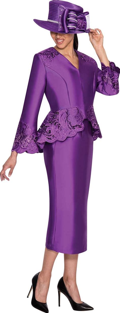 Gmi G5232 Purple Womens Embroidered Jacket Church Suit Church Suits And Hats Church Attire