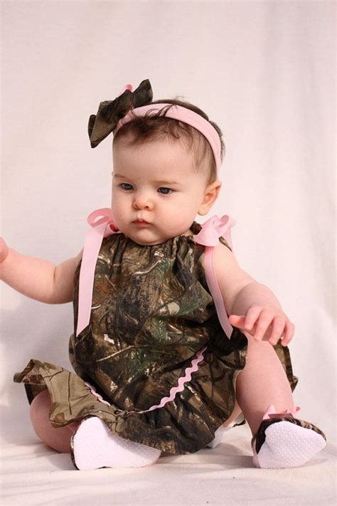 Baby Girl Camo Realtree T Set Pillowcase Dress Shoes Hair Bow On