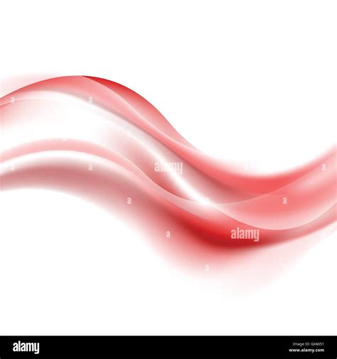 Abstract Light Red Wavy Lines Background Vector Waves Illustration