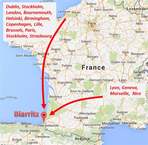 Carte Region Bayonne Biarritz Carte De France Ville Biarritz Les