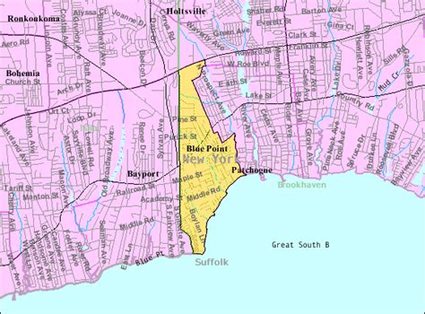 Right On The Point Ny Map Bayport Blue Point