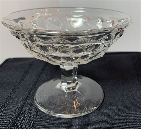 Set Of 7 Fostoria Crystal American Clear Flared 3 Low Sherbet Glasses 4” Diam Ebay