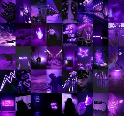 Neon Purple Wall Collage Kit Etsy