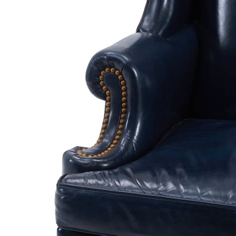 Blue Leather Wingback Chair Gil And Roy Props