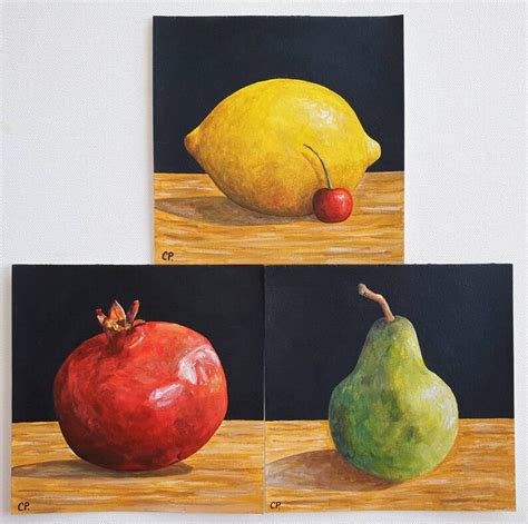 Pomegranate Painting Still Life Painting Original Acrylic Etsy