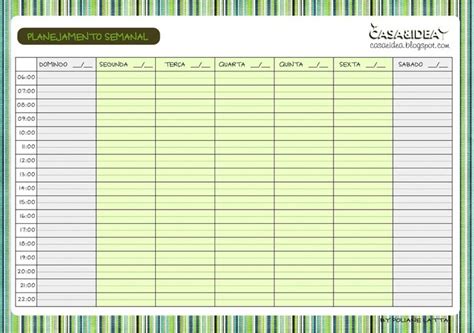 Planejamento Semanal Para Imprimir Printable Planejamento Semanal Cronograma Semanal