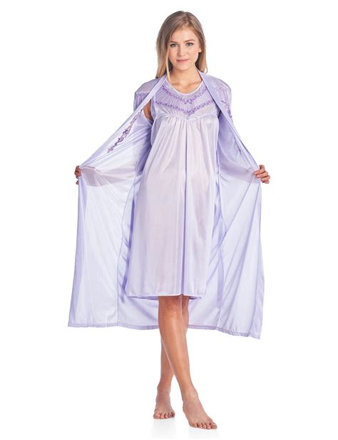 Women S Satin Piece Robe And Nightgown Set Walmart Com