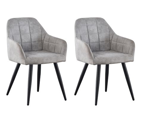 Set Of 2 Faux Matte Suede Leather Dining Chairs Etsy Uk