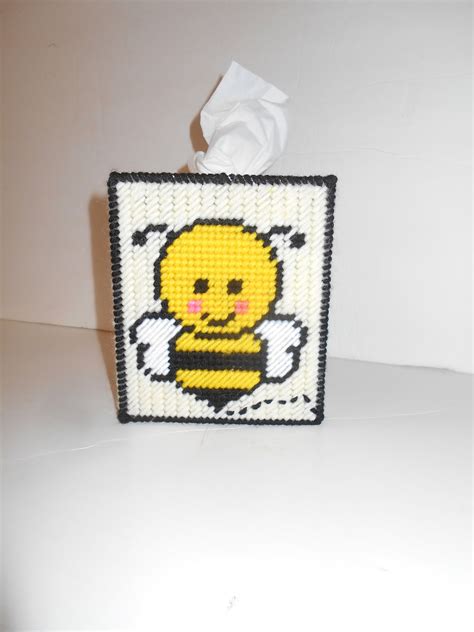 Bumble Bee And Tulip Tissue Box Cover Plastic Canvas Etsy