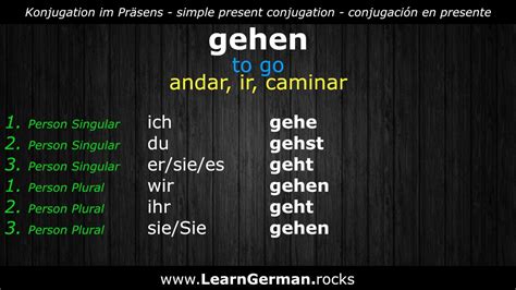 Learn German Verbs Gehen ⇔ To Go ⇔ Andar Aprender Alemán De ⇔ En ⇔ Es