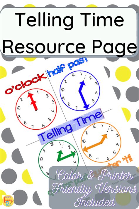 Telling Time Resource Page Teachers Student Data Fun Learning