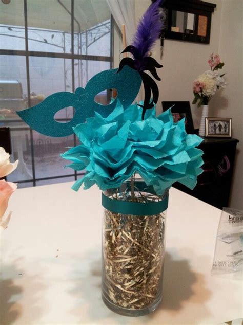 This is something to consider with all centerpieces. Masquerade centerpiece, sweet 16. | Masquerade | Pinterest | Sweet 16 masquerade, Sweet 16 and ...