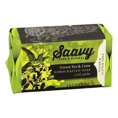 Saavy Naturals Handcrafted Soap With Jojoba Green Tea And Lime 5 Oz