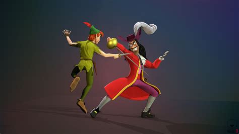 Peter Pan Vs Captain Hook Fight Peter Appears In The Disney Theme