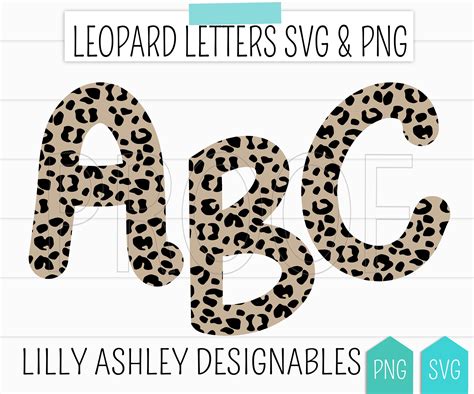 Svg Letter Leopard Print Uppercase Cut File Set Includes Etsy