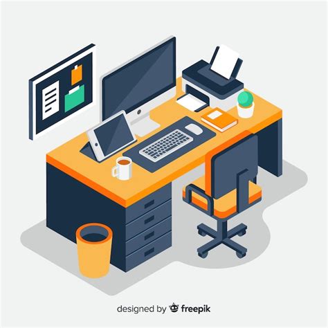 Free Vector Office Desk