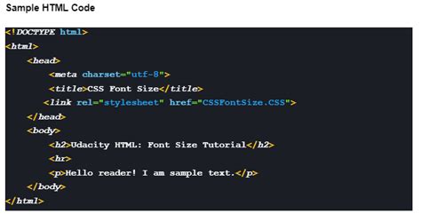Getting Started With Setting Html Font Size Udacity Tech
