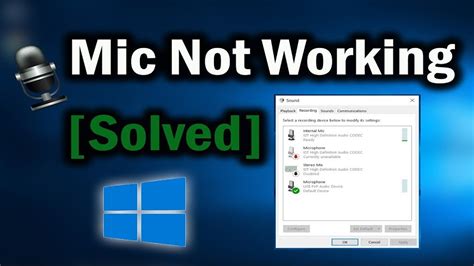 How To Fix Microphone Not Working On Windows 10 Youtube
