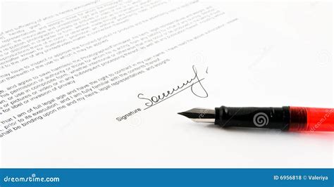 Signature Stock Photo Image Of Document Financial Text 6956818