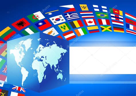 Cube Globe With World Flags Banner Stock Vector By ©iconspro 6507493
