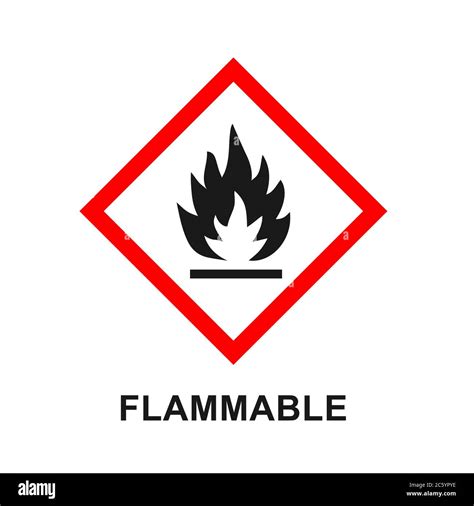 Flammable Packaging Icon Flame Fire Logo Symbol Warning Danger Sign