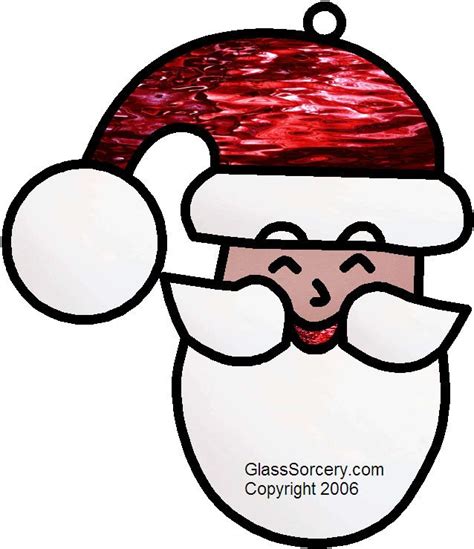 Stained Glass Pattern Santa Ornament Stained Glass Patterns Santa