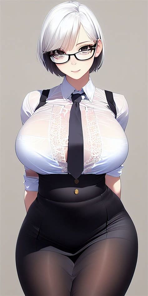 An Anime Woman With Glasses And A Tie