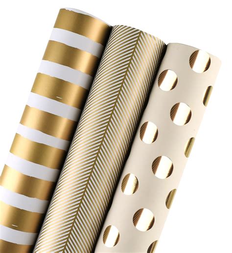 Wrapaholic Wrapping Paper Roll Gold Print For Birthday Holiday