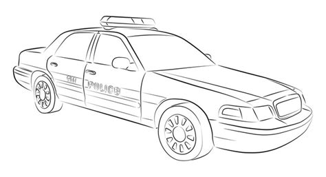 Sticker Tekening van politieauto • Pixers® We leven om te veranderen