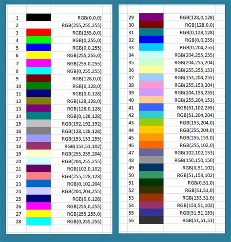Vba Excel Rgb Colors Word Excel