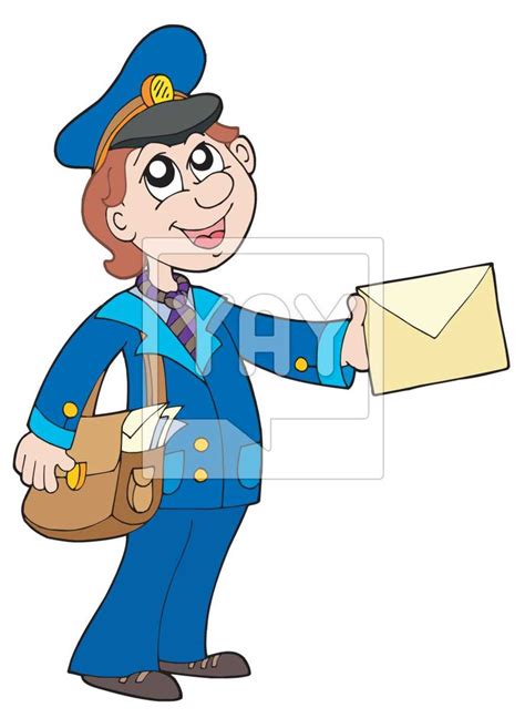 Royalty Free Vector Of Cute Postman With Letter