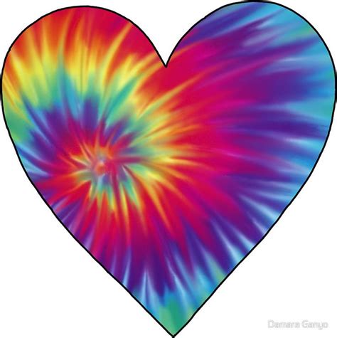 Tie Dye Heart Sticker By Damara Ganyo Tie Dye Heart Tie Dye Drawings